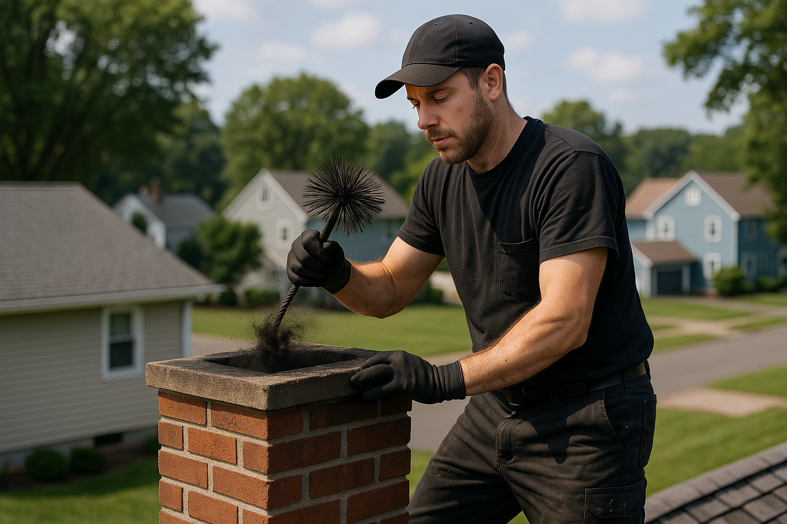 Chimney crown and brick repair